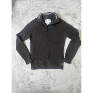 American Eagle Men’s Large Brown Ribbed Knit Shawl Collar Sweater